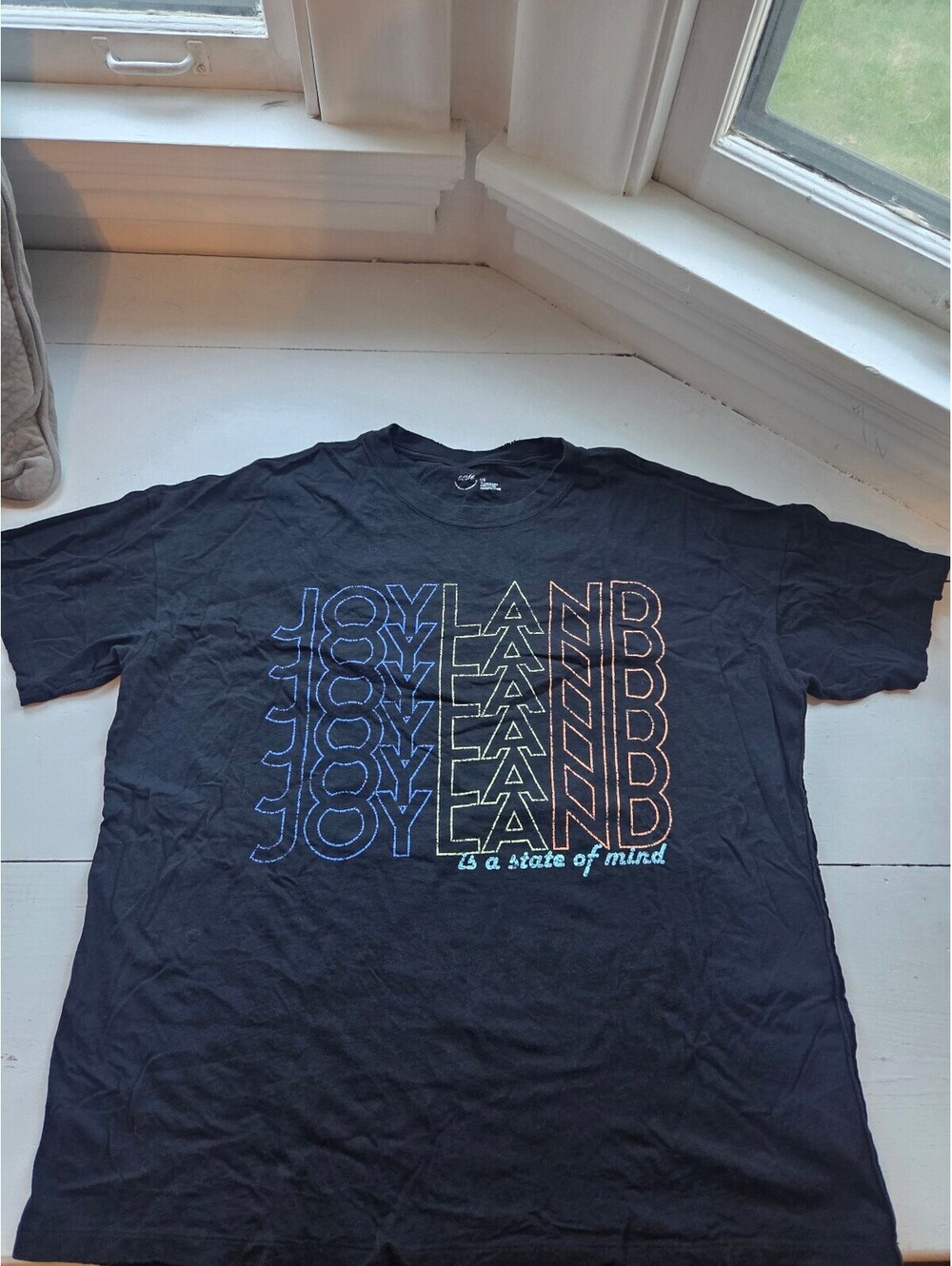 aerie Joyland Graphic Black T-Shirt Size Large